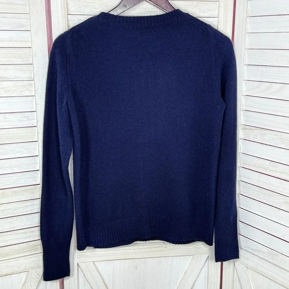 J. Crew Aztec Fair‎ Isle Jacquard Stich Wool Sweater Blue XS Crewneck Pullover